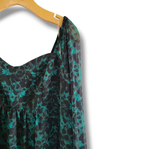 Isabel Maternity by Ingrid & Isabel Green Floral Long Sleeve Blouse – xs - Picture 5 of 9